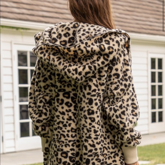 Faux Fur Sherpa Hoodie Jacket Coat Cardigan OS - Picture 3 of 4